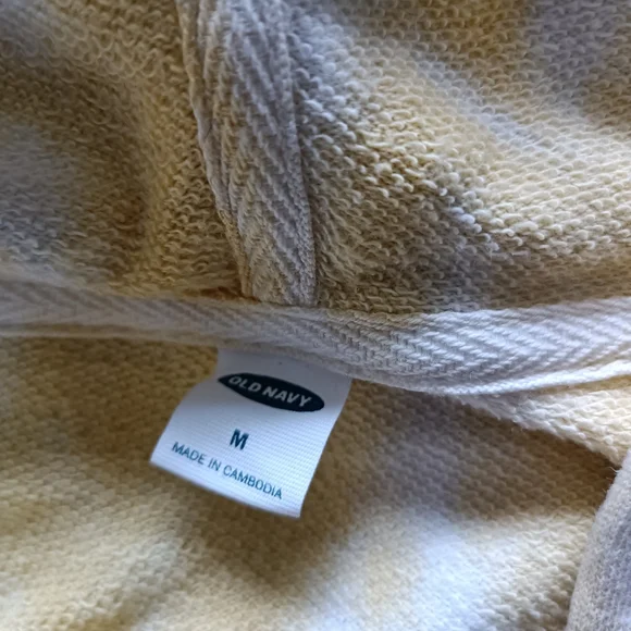 Old Navy Cream and Tan Textured Hoodie - Picture 2 of 2